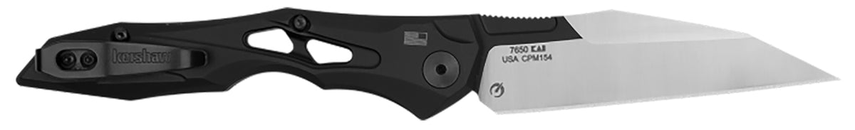 Kershaw Launch 13 3.50" Automatic Wharncliffe Knife, Black Cerakote CPM 154 Blade, Black Aluminum Handle