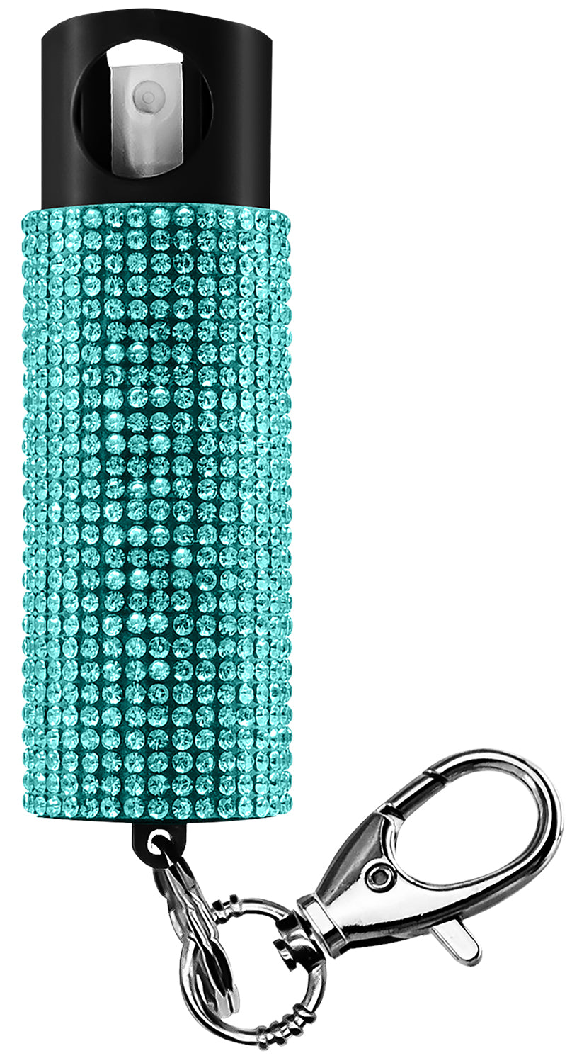 Guard Dog Security Bling-It-On Teal Pepper Spray 18% OC 16ft Keychain