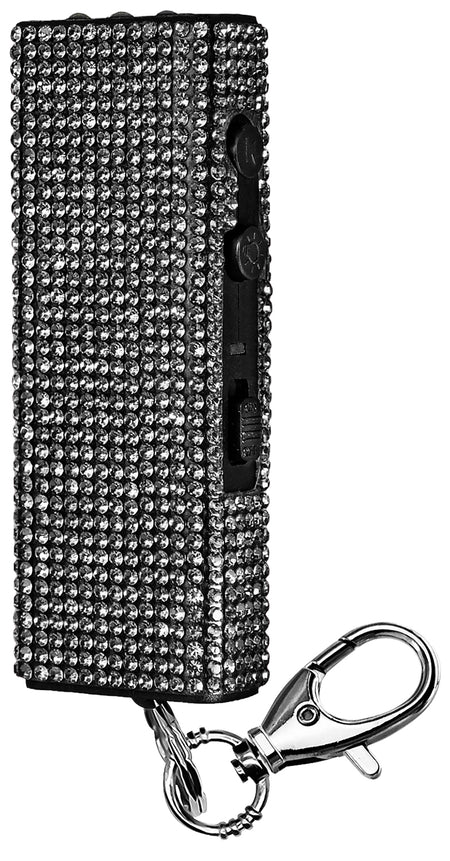 Guard Dog SGGDBOBK Bring-It-On Stun Gun Black Rhinestone LED Keychain