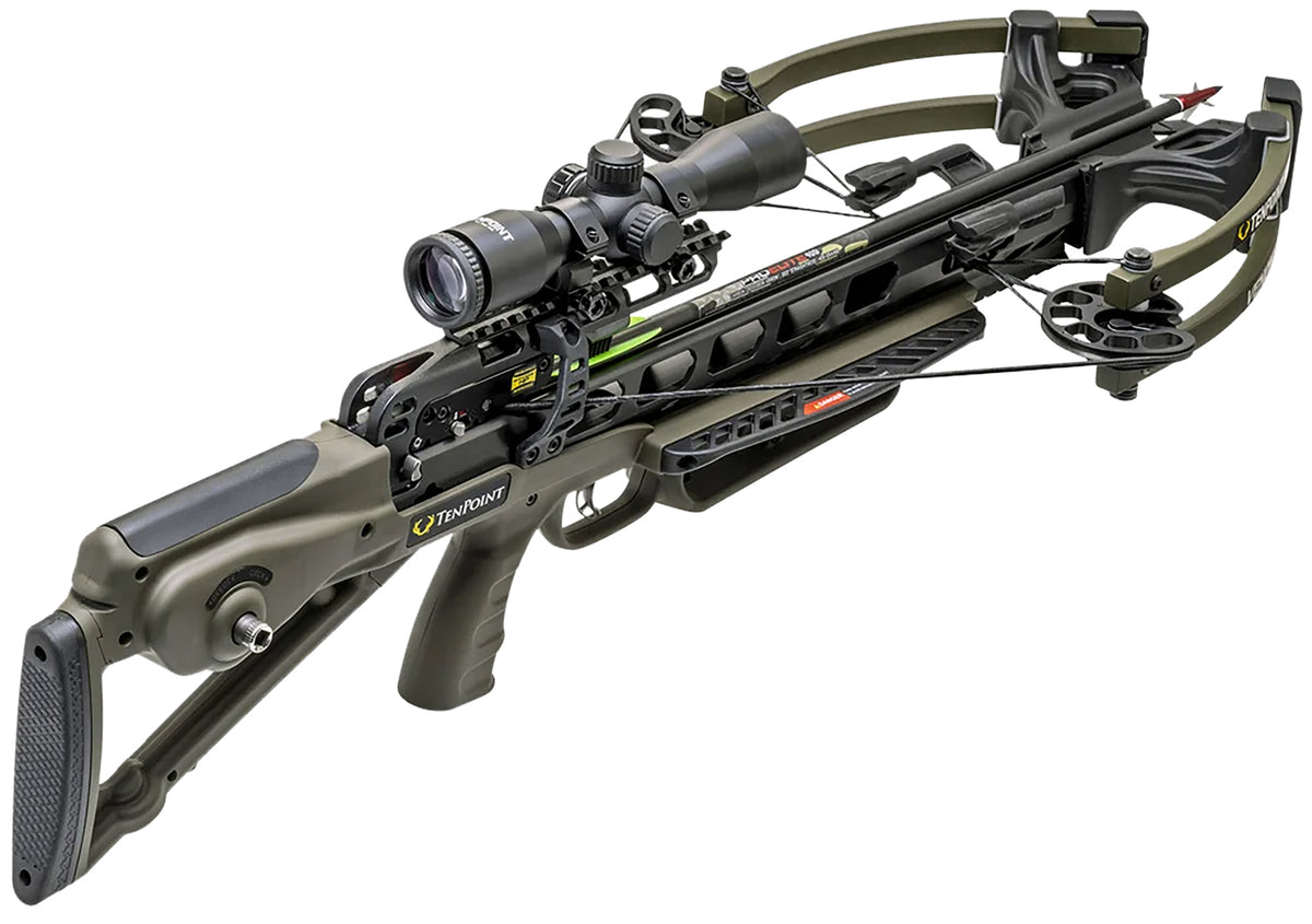 TenPoint Venom X Crossbow Package with ACUslide Cocking System Pro-View 400 Moss Green