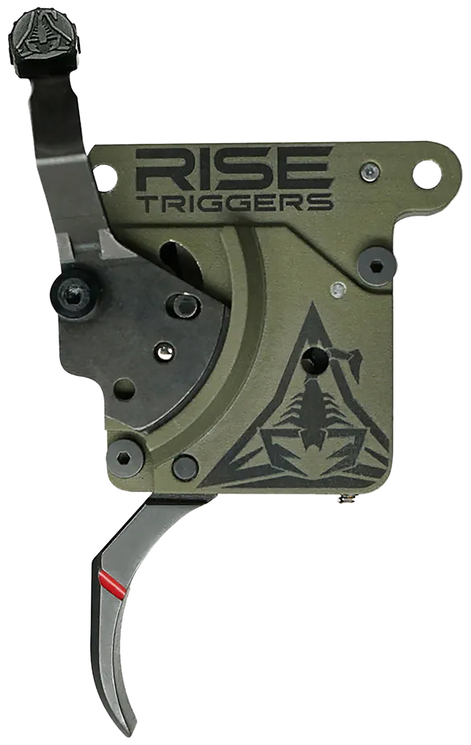 Rise Armament RA740 Reliant Curved Trigger Black/Green Adjustable 2-5 lb Rem 700