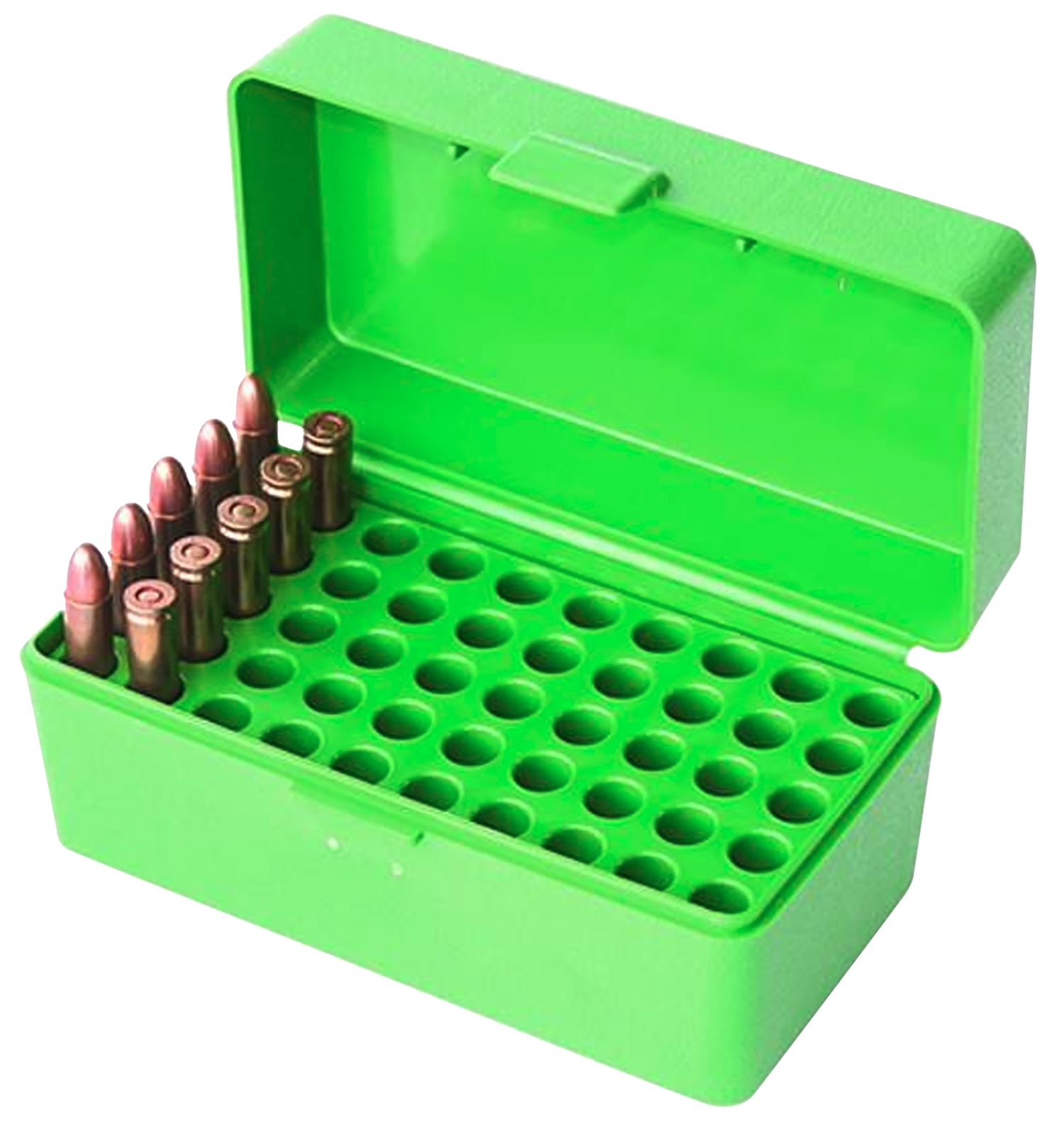 MTM Case-Gard 22HORN10 Ammo Storage Box 22 Hornet Flip-Top 50rd Green