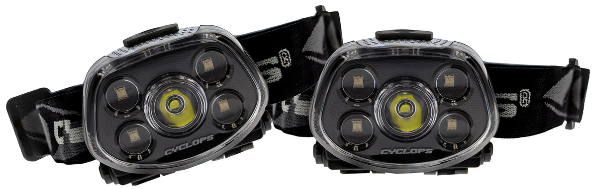 Cyclops Force XP LED Headlamp 350 Lumens Red/Green Black 2-Pack
