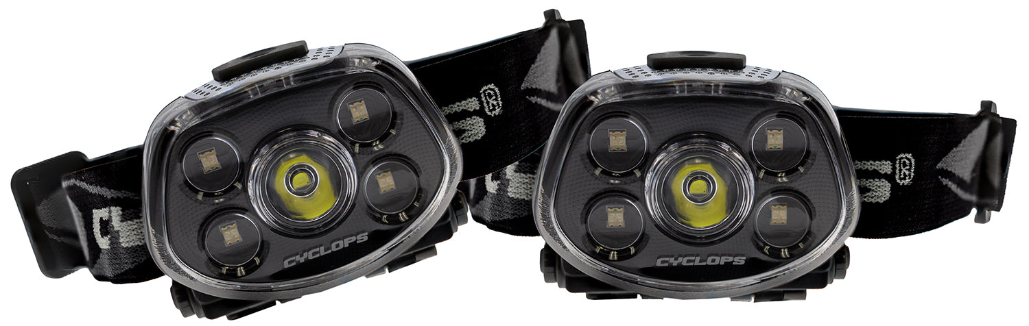 Cyclops Force XP LED Headlamp 350 Lumens Red/Green Black 2-Pack
