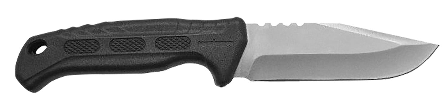 Camillus 19154 Hawker 4" Fixed Blade Plain Satin Titanium Bonded 420 Steel Drop Point, Black Textured Polypropylene/TPR Handle