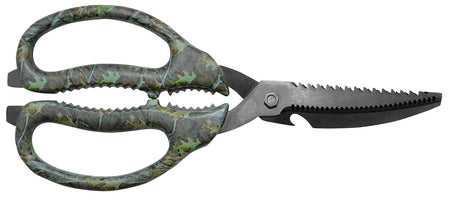Camillus 19403 9" Multi-Function Game Shears Camo, 4" Serrated Titanium Bonded Blade with Bone Notch and Bottle Opener