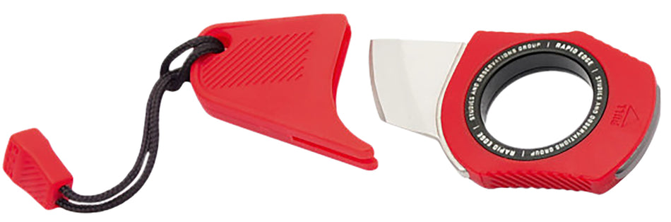 S.O.G Rapid Rescue Emergency Tool Red Aluminum Pull-Ring Stonewashed Blade Seatbelt Cutter and Glass Breaker