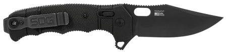 S.O.G Seal XR Large Format Folding Pocket Knife 3.90" Plain MagnaCut Blade Black GRN Handle with Titanium Liners
