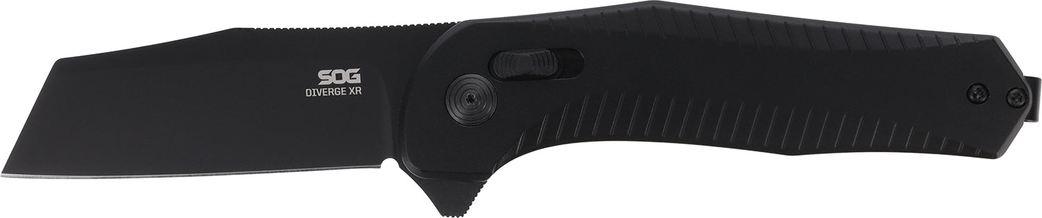 SOG Diverge XR 3" Folding Pocket Knife Black PVD D2 Steel Sheepsfoot Blade with Aluminum Handle