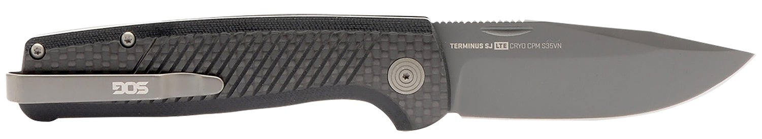SOG Terminus SJ LTE Lightweight EDC 2.90" Folding Knife Black TiNi S35VN Blade, Graphite Textured G10 Handle