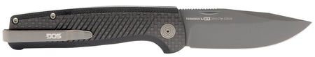 SOG Terminus SJ LTE Lightweight EDC 2.90" Folding Knife Black TiNi S35VN Blade, Graphite Textured G10 Handle