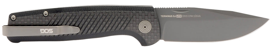 SOG Terminus SJ LTE Lightweight EDC 2.90" Folding Knife Black TiNi S35VN Blade, Graphite Textured G10 Handle