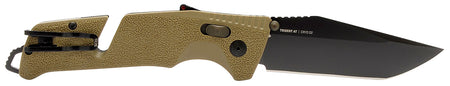 SOG Trident AT Assisted Opening Folding Knife Tanto 3.70" D2 Steel Black TiNi Flat Dark Earth Handle