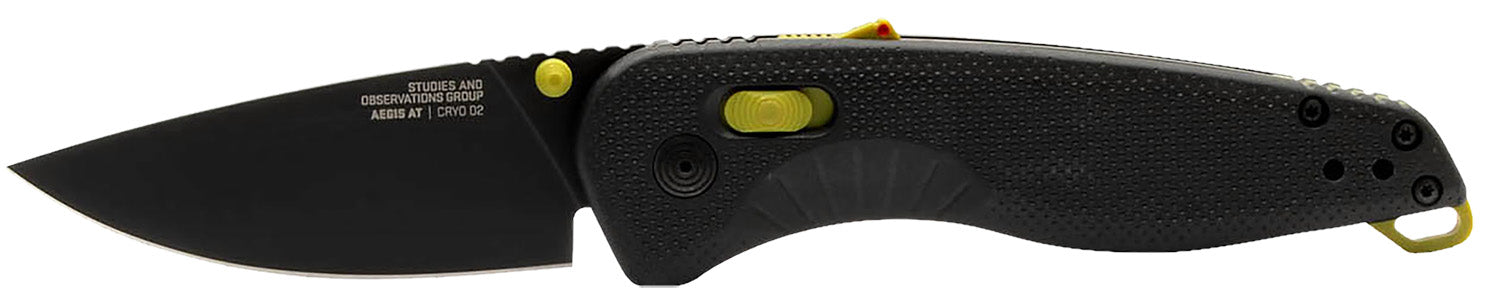 SOG Aegis AT Assisted Opening Folding Pocket Knife 3.13" D2 Steel TiNi Black/Moss GRN Handle