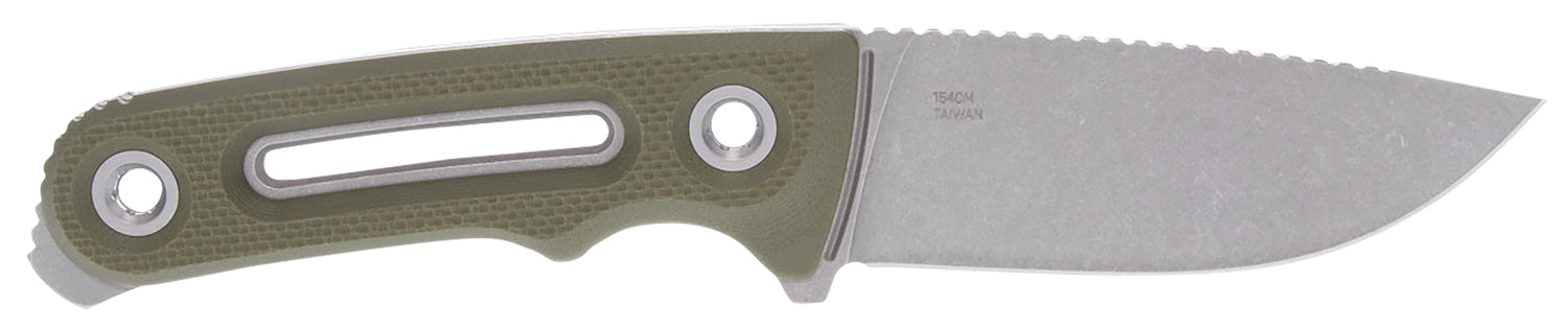 SOG Provider FX 3.75" Fixed Blade Drop Point Cryo CPM 154 Stonewashed Blade Green Textured G10 Handle