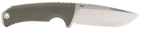 SOG Tellus FX 4.20" Full-Tang Fixed Blade Clip Point Cryo 440C SS Stonewashed Olive Drab GRN Handle