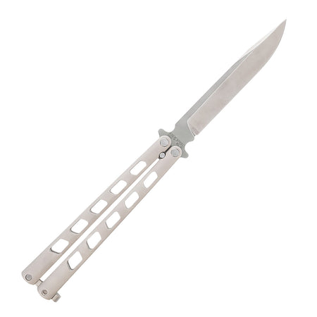 Cold Steel Arc Angel Balisong 5.45" Folding Clip Point Plain Satin S35VN Stainless Blade, Aluminum Handle