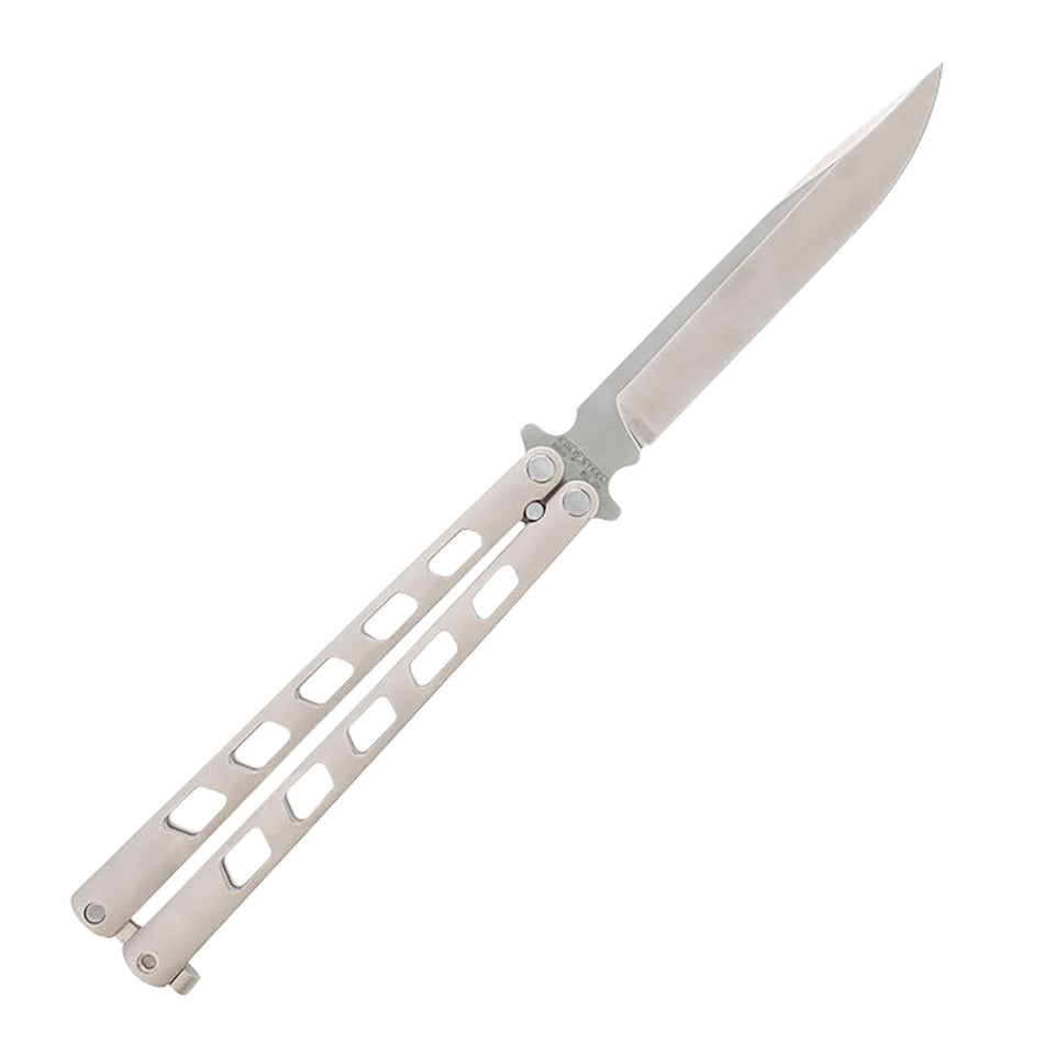 Cold Steel Arc Angel Balisong 5.45" Folding Clip Point Plain Satin S35VN Stainless Blade, Aluminum Handle