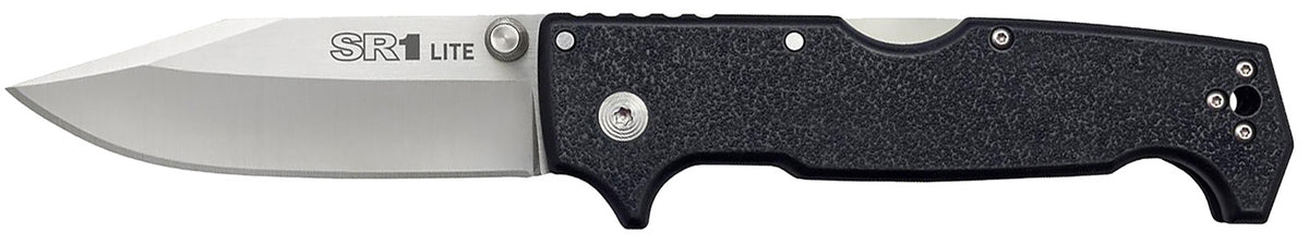 Cold Steel SR1 Lite 4" Clip Point Folding Knife Stonewashed 8Cr14MoV Stainless Blade, 5.63" Griv-Ex Handle