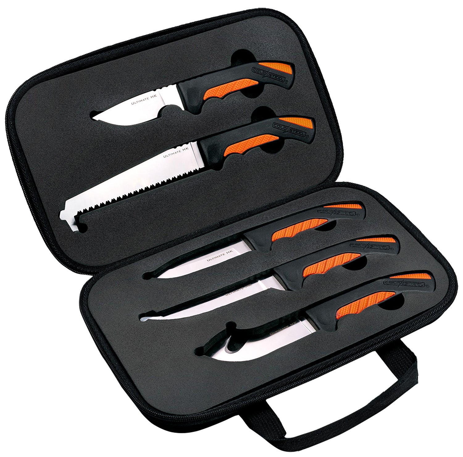 Cold Steel Hunting Fixed Blade Kit Caper, Gut Hook Skinner, GP, Boning Blades, Bone Saw & Carrying Case