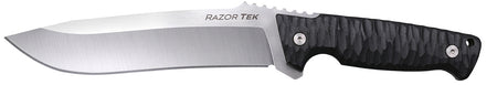 Cold Steel Razor Tek EDC 6.5" Fixed Clip Point Plain Satin 4116 Krupp SS Blade w/ Black Textured Scales