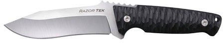 Cold Steel Razor Tek EDC 5" Fixed Clip Point Plain Satin 4116 Krupp SS Blade w/ Black Textured Scales