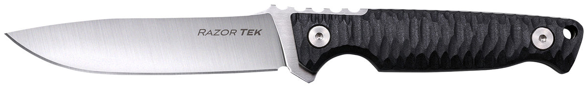 Cold Steel Razor Tek EDC 4" Fixed Clip Point Plain Satin 4116 Krupp SS Blade w/ Black Textured Scales