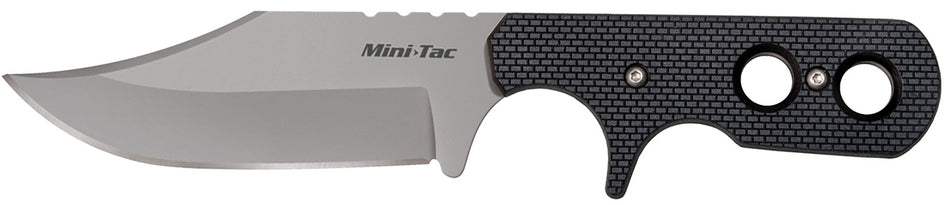 Cold Steel Mini Tac Bowie Fixed Knife 3.63" Clip Point Stonewashed 8Cr13MoV Stainless Blade, Griv-Ex Handle