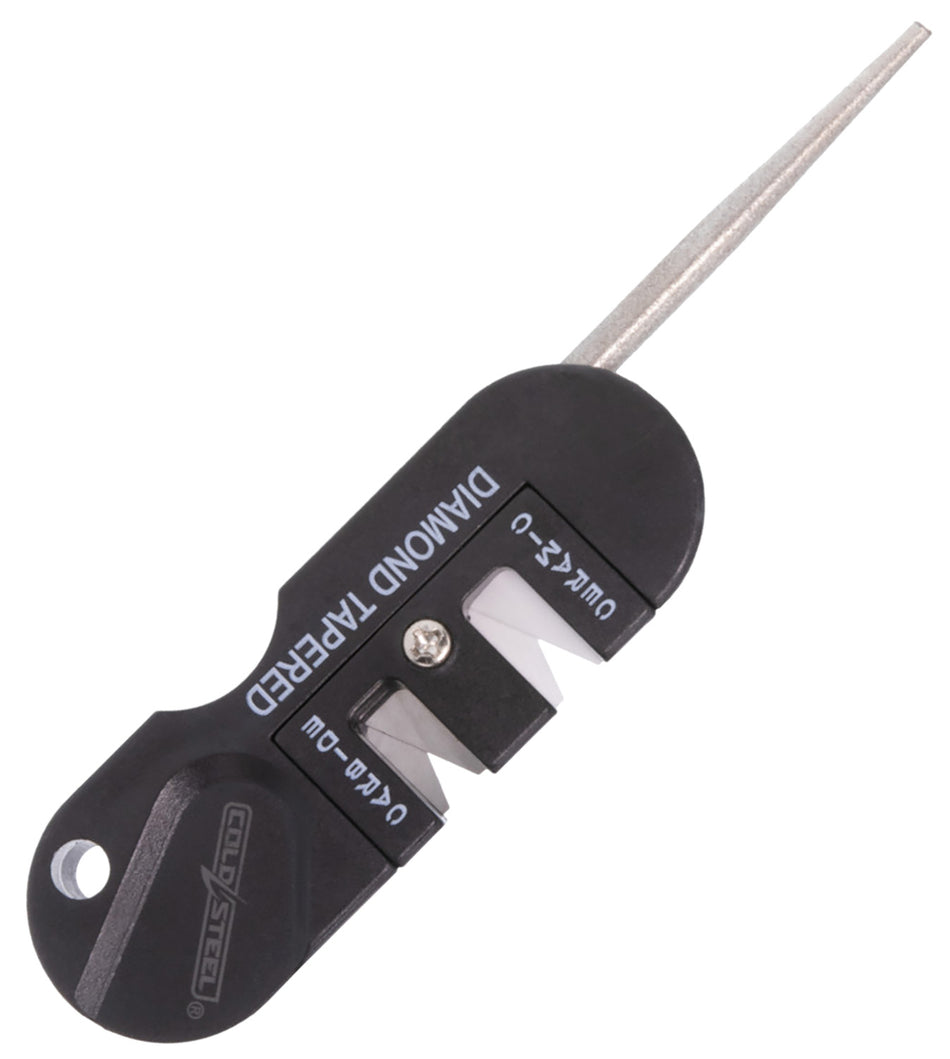 Cold Steel CSKS31SCDR 3-In-1 Coarse/Fine Knife Sharpener with Retractable Diamond Serration Rod