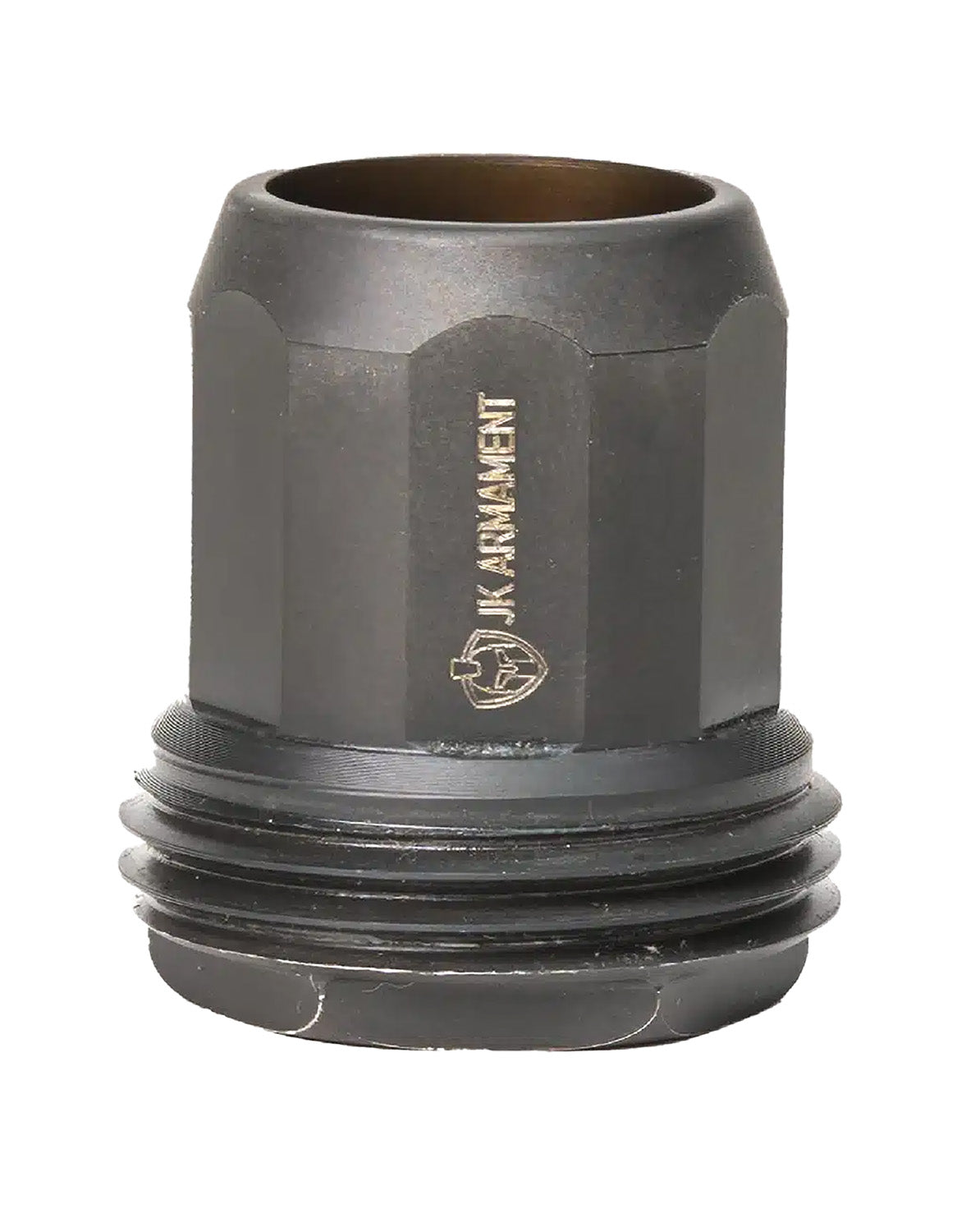 JK Armament JKMDHDBE12M22X.75 Black Stainless Saiga 12 Gauge M22x0.75 Muzzle Adapter