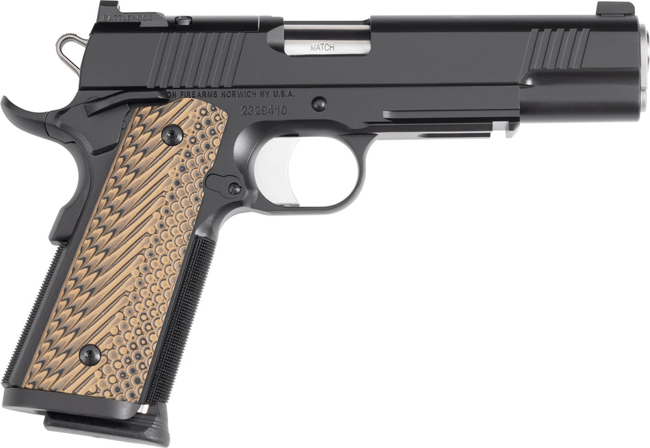 Dan Wesson 01796 Specialist Full Size Frame 9mm Luger 10+1 5" Stainless Match Grade Barrel, Black Duty Optics Ready/Serrated Steel Slide, Black Duty Steel Frame w/Picatinny Rail, Black/Brown G10 Grip