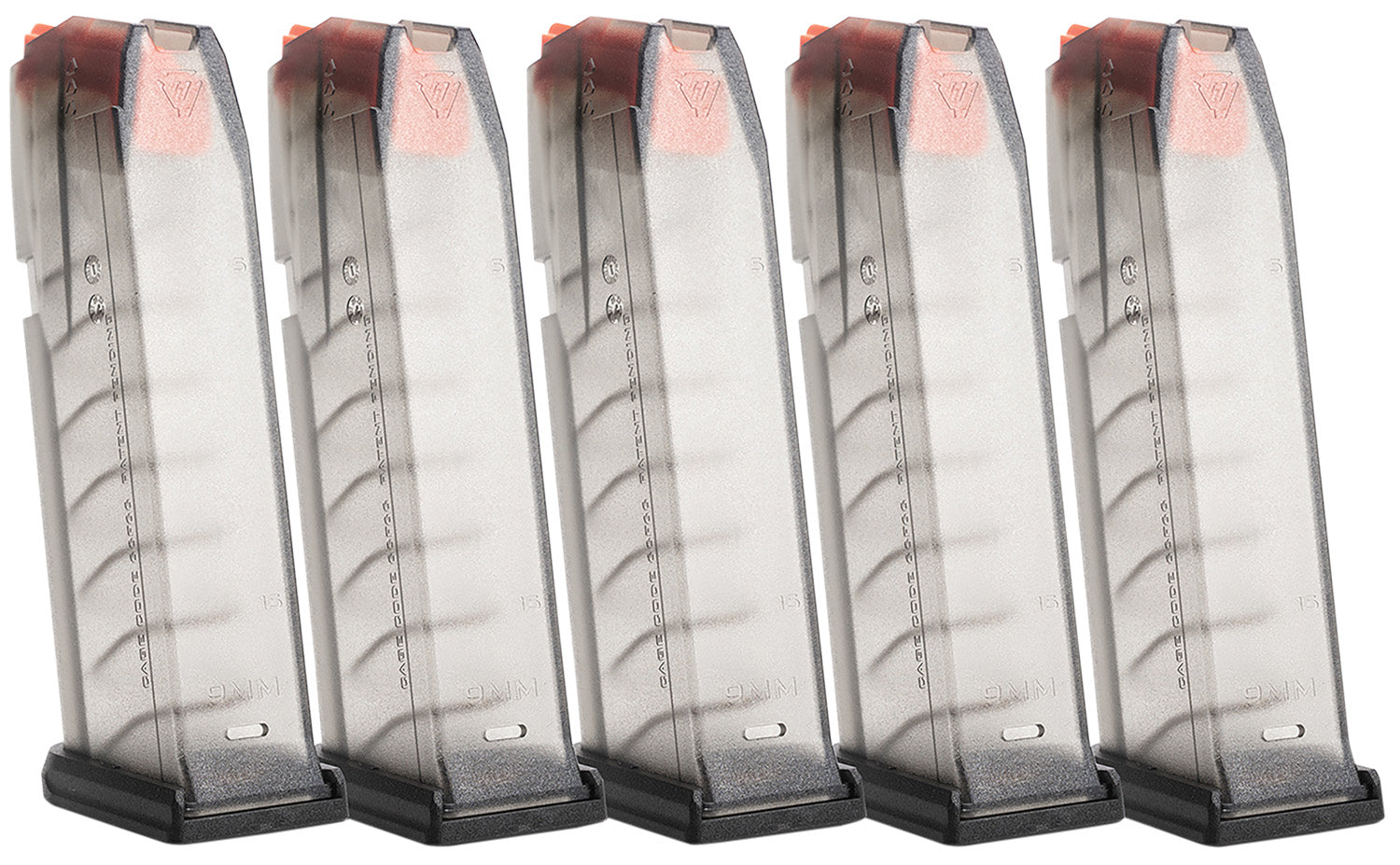 Strike Industries GMAG19X5 15rd Translucent Smoke Magazines for Glock 19/26 Gen3-5, 5-Pack