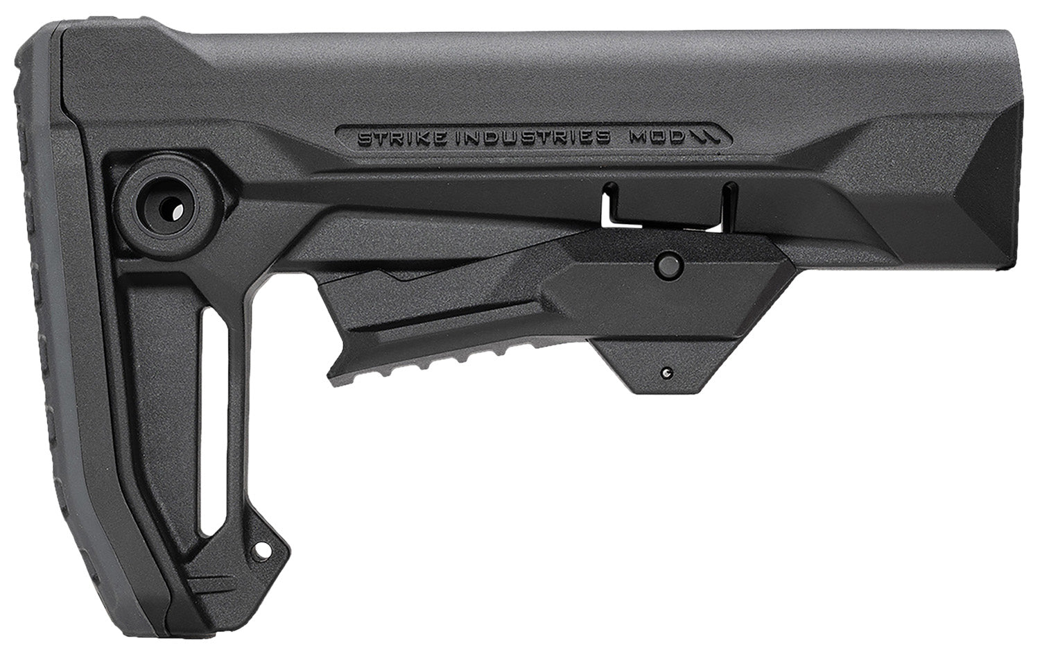 Strike Industries MOD2 Black Polymer AR Rifle Stock with QD Sling Points and Rubber Buttpad