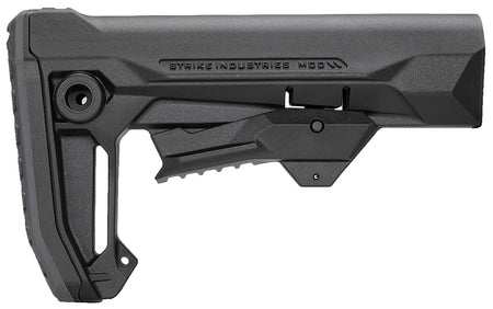 Strike Industries MOD2 Black Polymer AR Rifle Stock with QD Sling Points and Rubber Buttpad