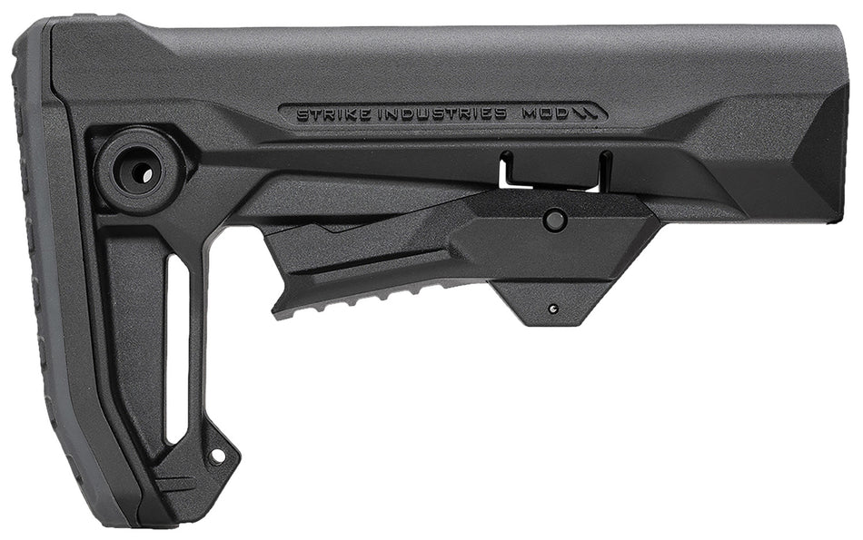 Strike Industries MOD2 Black Polymer AR Rifle Stock with QD Sling Points and Rubber Buttpad