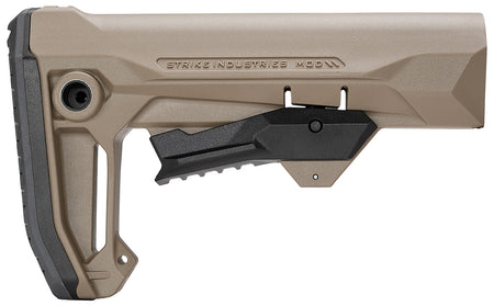 Strike Industries MOD2 FDE Polymer AR Rifle Stock with QD Sling Points and Rubber Buttpad