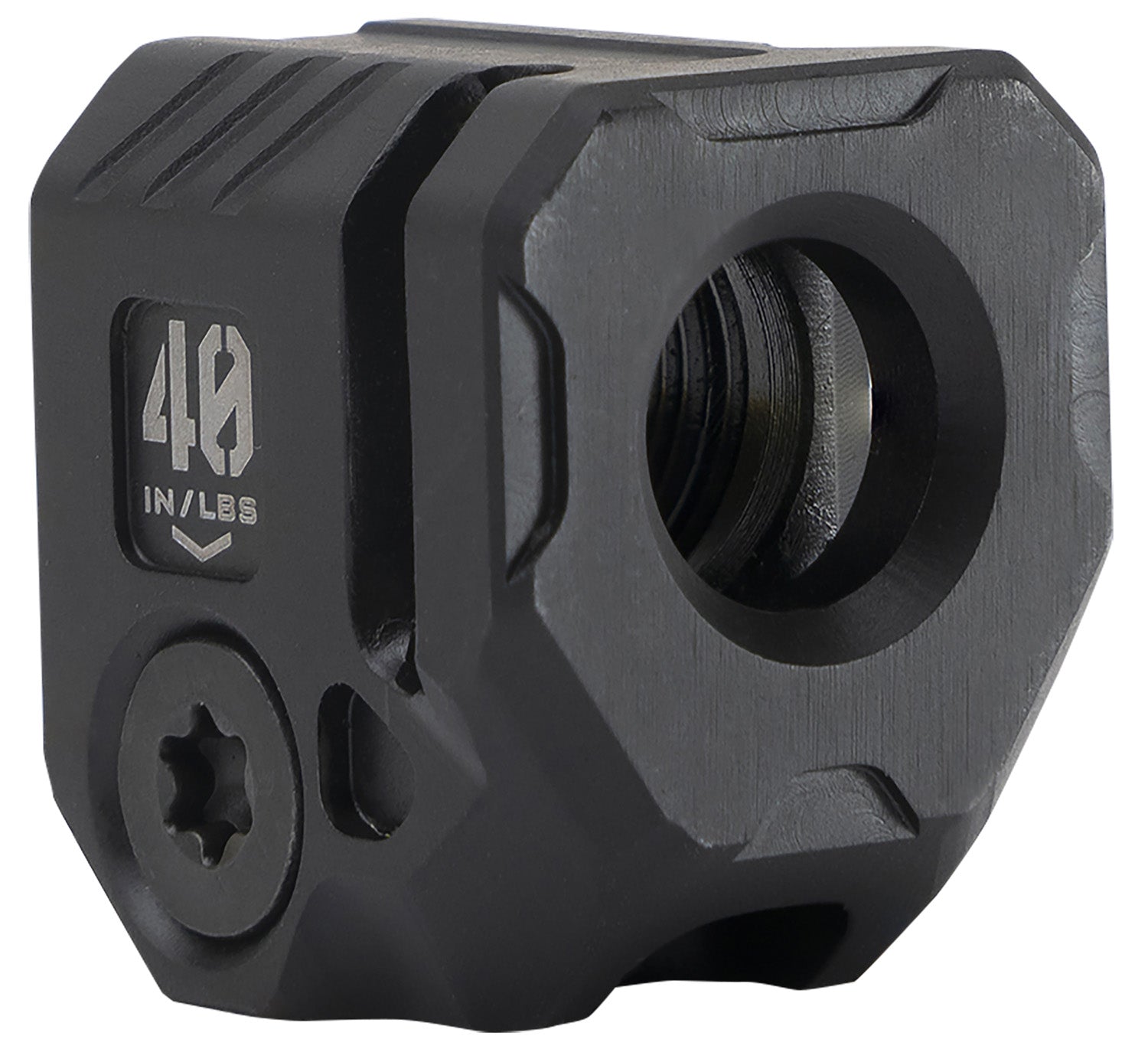 Strike Industries MCQUAD Threaded Barrel Compensator Black S45C Steel 9mm/357 SIG