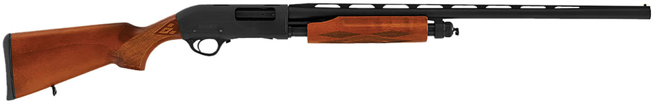 Hatsan USA HEWS202805W2 Escort WS Full Size 20 Gauge Pump 3" 4+1 28" Black Chrome Vent Rib Barrel, Black Anodized Grooved Aluminum Receiver, Adjustable Turkish Walnut Stock