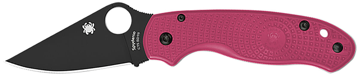 Spyderco Para 3 Lightweight C223PNBK 2.93" Plain Black DLC CTS BD1N Stainless Blade Pink FRN Handle EDC Knife