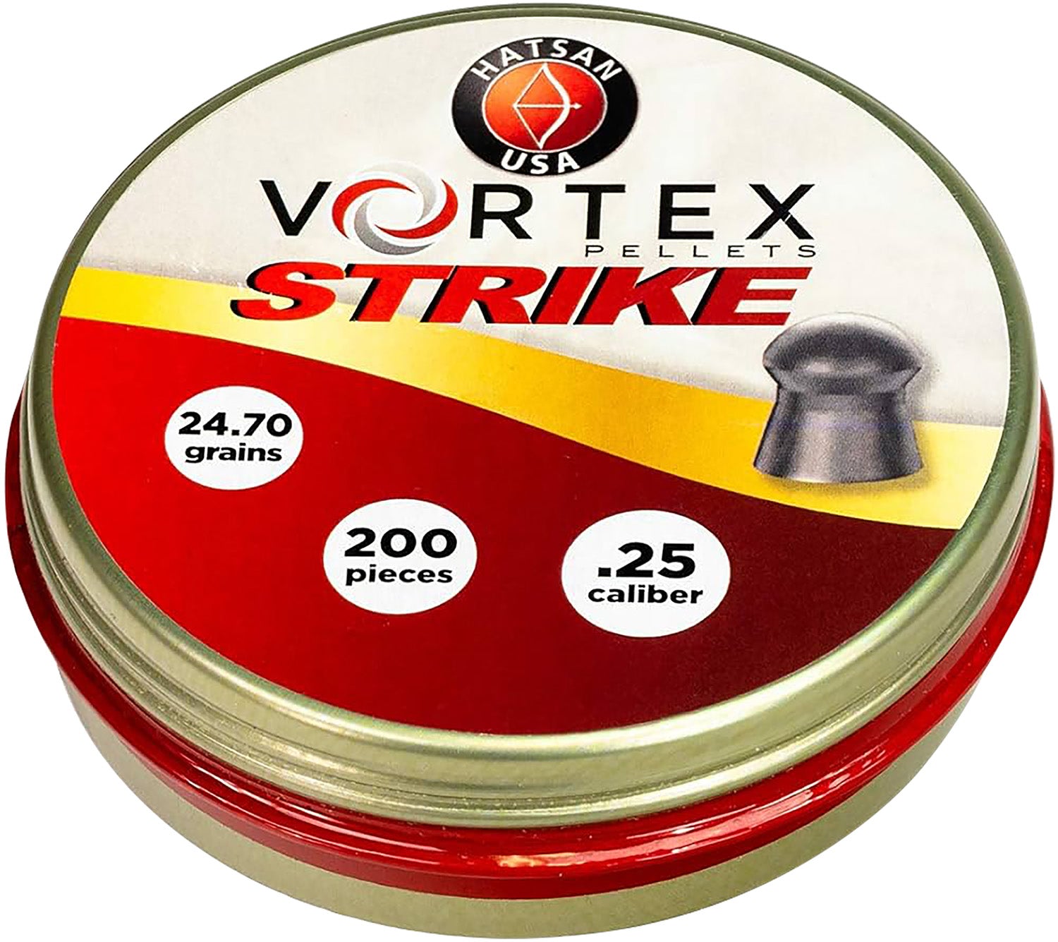 Hatsan Vortex Strike .25 Caliber Lead Domed Airgun Pellets 200-Pack