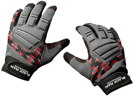 Black Rain Ordnance TACTGLOVEGRY/BLK/RD Tactical Gloves Medium Black/Gray/Red Velcro