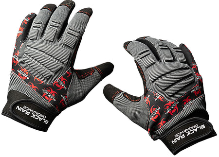 Black Rain Ordnance TACTGLOVEGRY/BLK/RDL Tactical Gloves Large Black/Gray/Red Velcro
