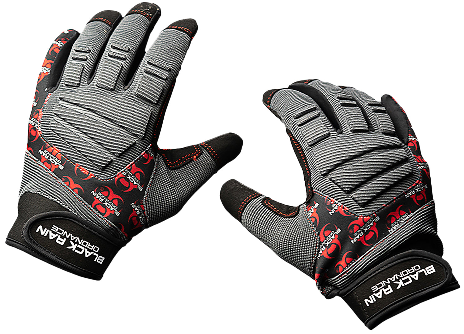 Black Rain Ordnance TACTGLOVEGRY/BLK/RD2XL Tactical Gloves 2XL Black/Gray/Red Velcro