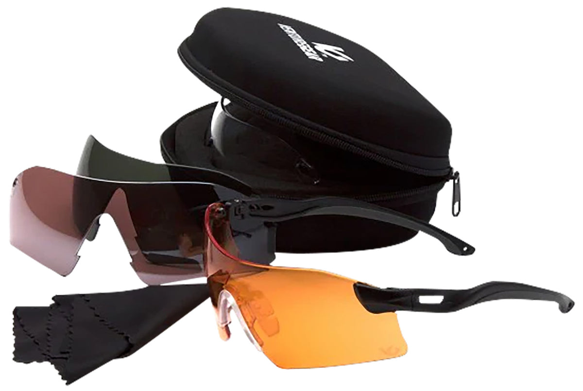 Pyramex VGSB88KIT Drop Zone Frameless Safety Glasses Multi Lens Kit Anti-Fog Black Frame MIL-PRF
