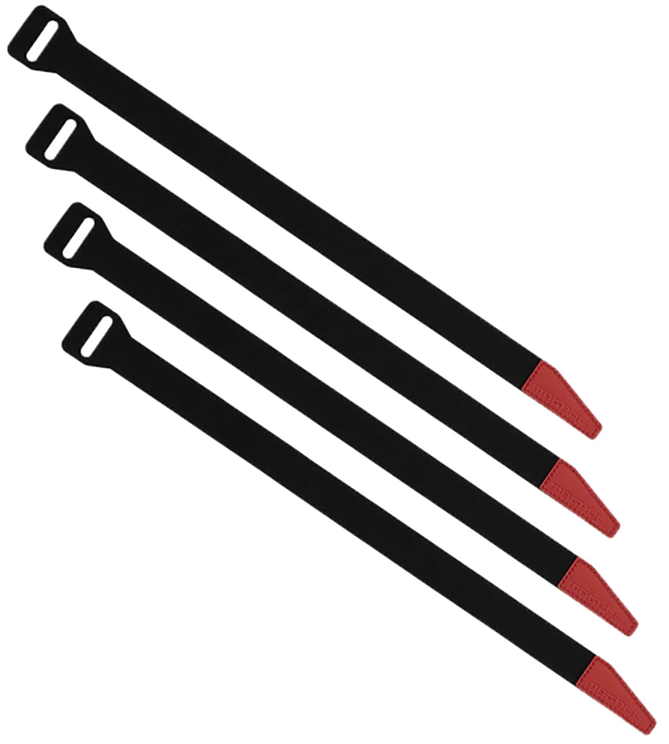 Magpul DAKA Gear Straps 12" Long Black/Red Hook-and-Loop 4 Pack