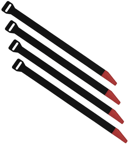 Magpul DAKA Gear Straps 12" Long Black/Red Hook-and-Loop 4 Pack