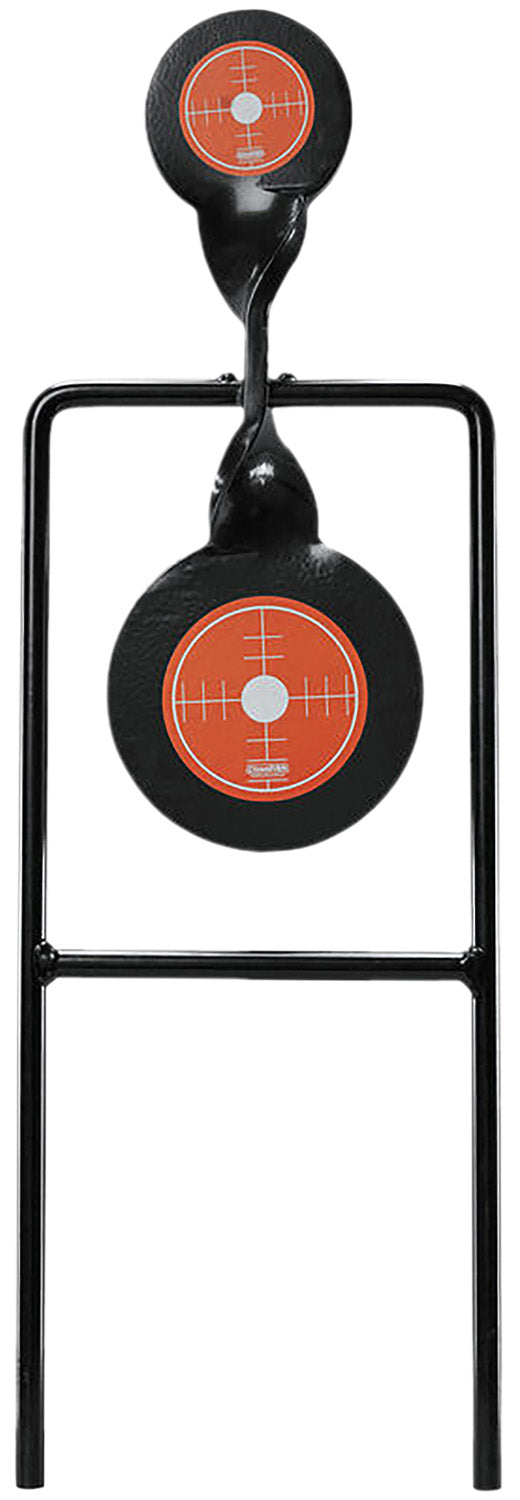 Champion Targets 40875 Steel Centerfire Double Gong Spinner Target Black/Orange Bullseye