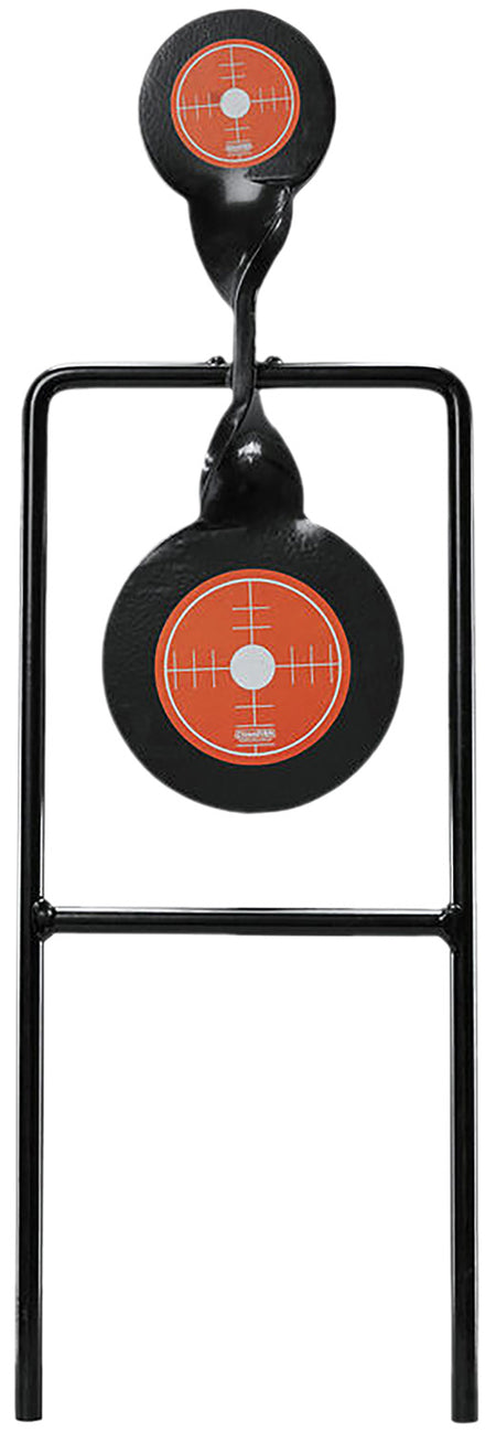 Champion Targets 40875 Steel Centerfire Double Gong Spinner Target Black/Orange Bullseye
