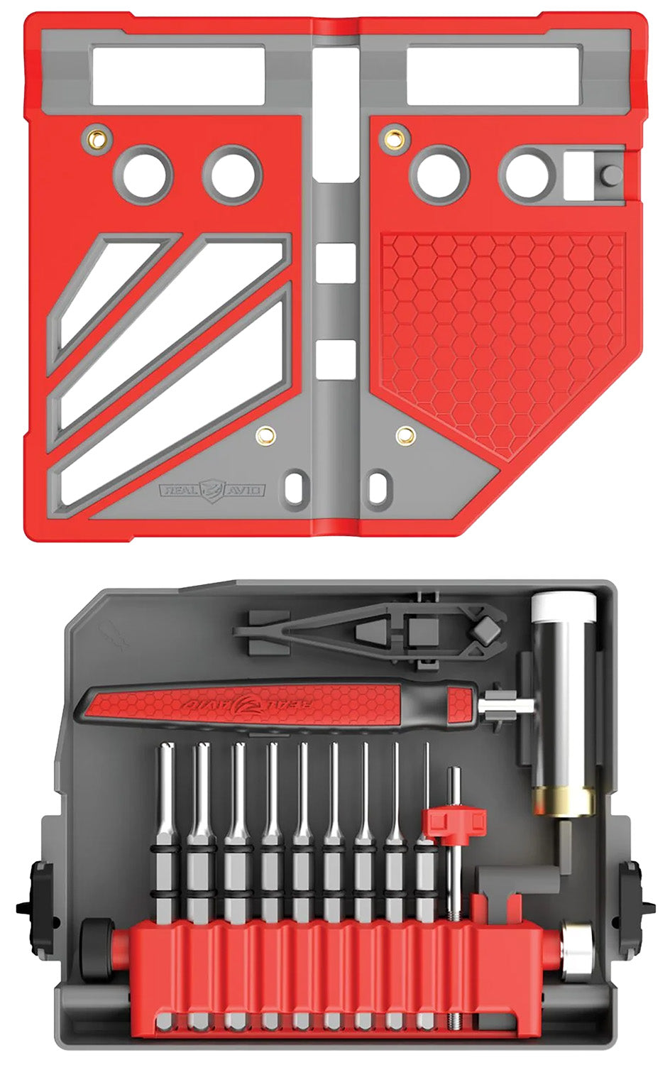Real Avid Master Bench Block Pro-Kit Gray/Red Steel 18 Pieces with Smart-Block Clamps