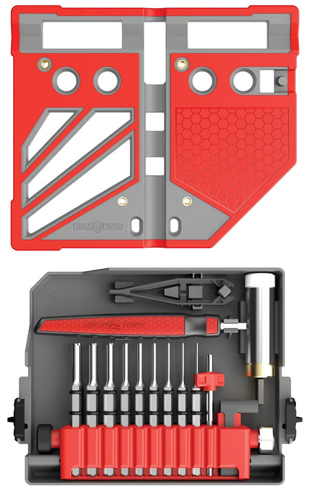 Real Avid Master Bench Block Pro-Kit Gray/Red Steel 18 Pieces with Smart-Block Clamps